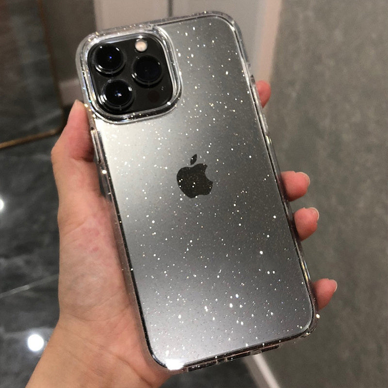 Glitter Bumper Bling Clear Case for iPhone 14 13 12 11 Pro Max Mini X XS Max XR Acrylic Cover funda