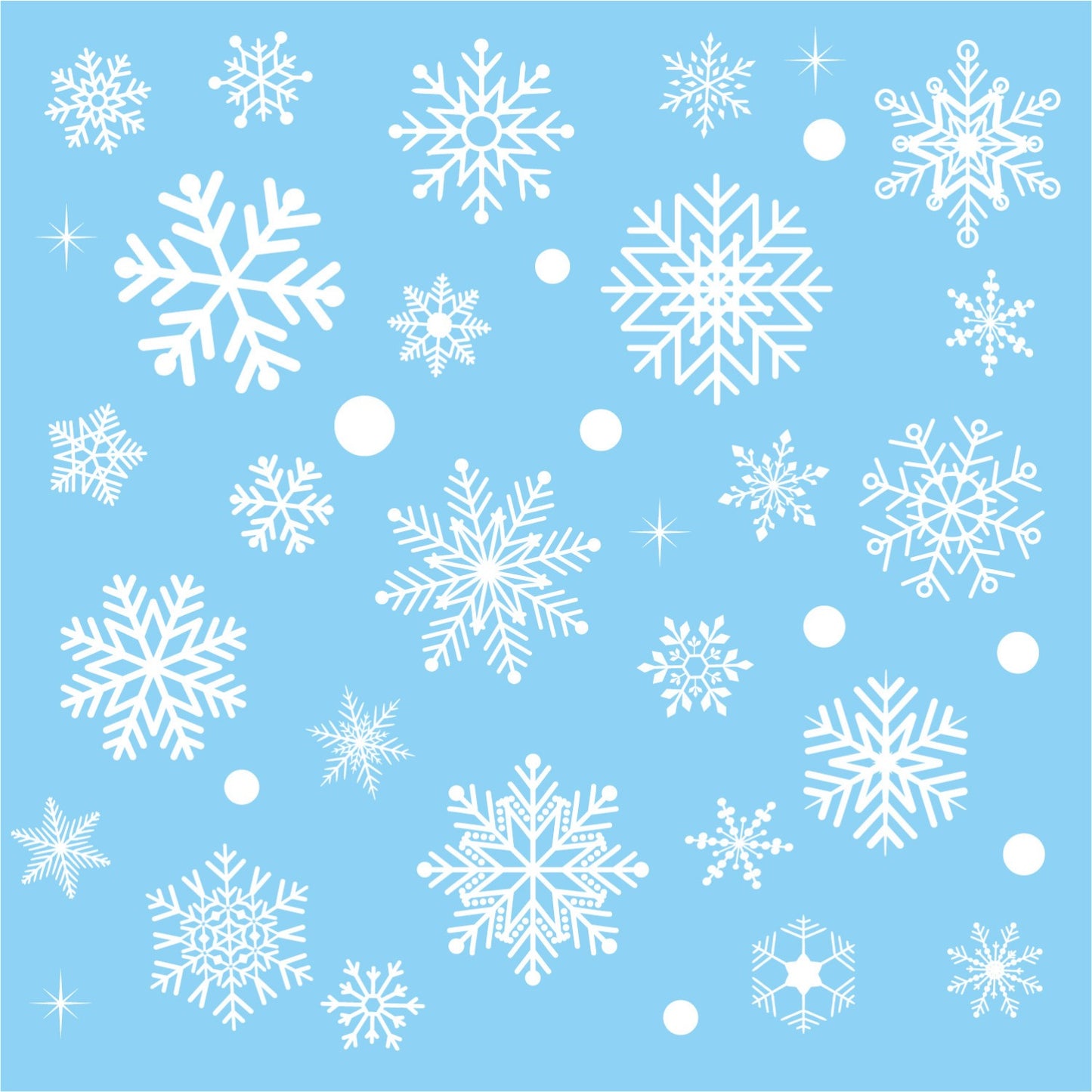 6 Sheets of 114pcs Snowflake Window Stickers Christmas Decorations Winter Cabinet Window Background Decoration White Snowflake Electrostatic Glass Stickers