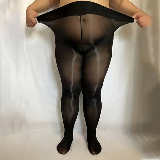 1pc Plus Size Camel Oil Socks Sheer High Elasticity Leggings