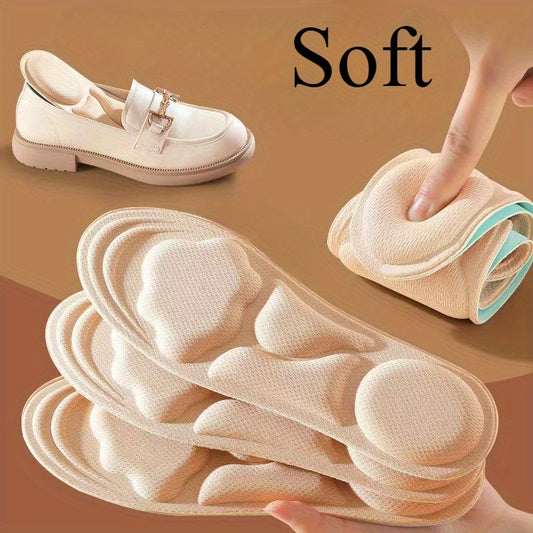 4pcs Unisex 6D Cloud Shoe Insoles, Thick Soft and Comfortable Breathable Insoles for Sports and Casual Wear, Memory Foam Material