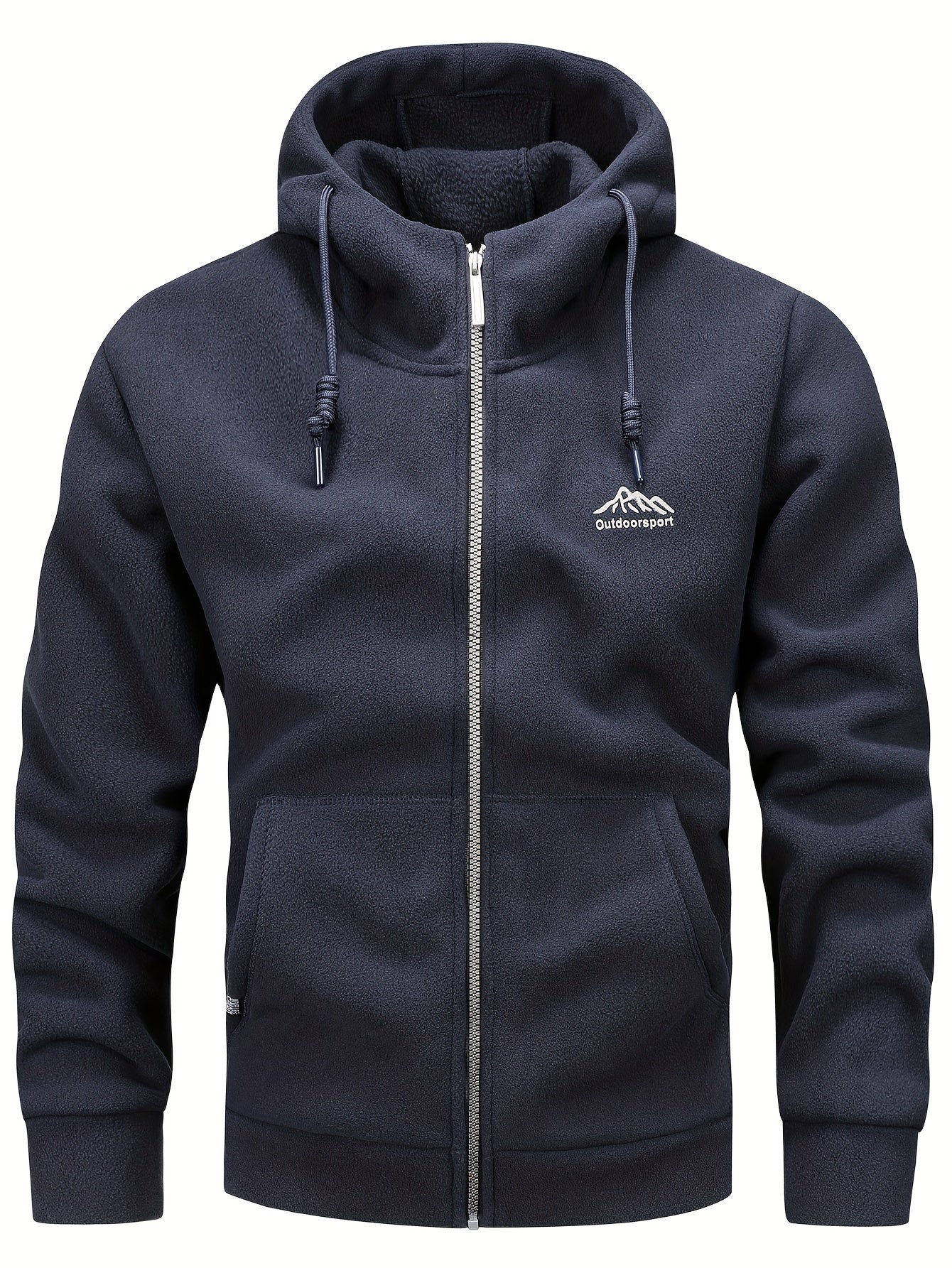 Men's Casual Warm Padded Jacket with Hood, Men's Zip-Up Padded Coat with Pockets for Winter Wear