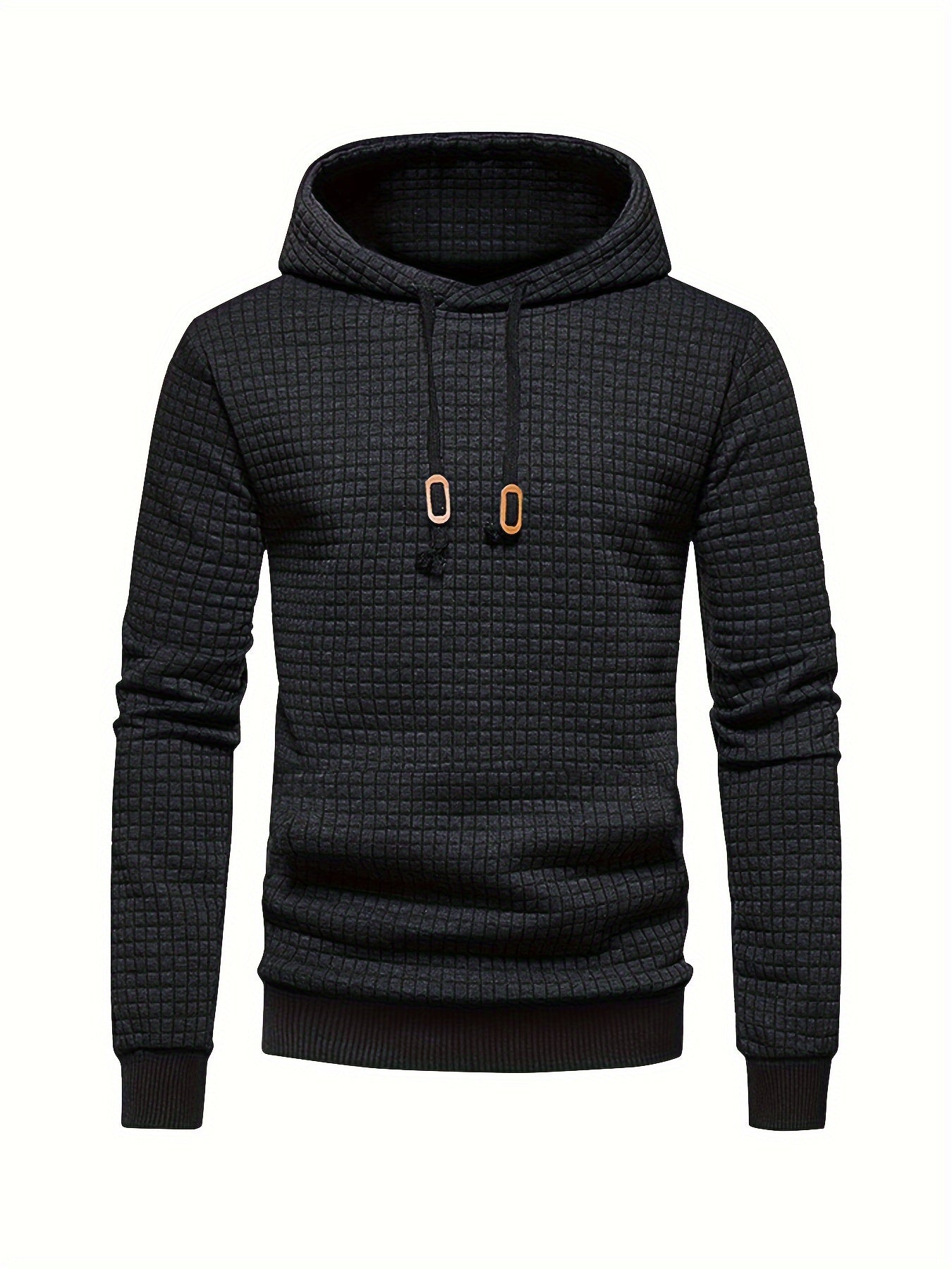 Men's Sporty Hooded Sweatshirt - Navy Blue with Copper Bow Accents, Regular Fit, Machine Washable, High-Quality Fabric for Casual & Athletic Wear, Sweater Hoodie, Everyday Comfort, Textured Knit Fabric