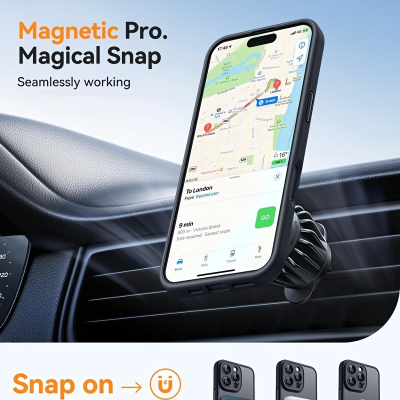 Luxury Magnetic Wireless Charge Phone Case for iPhone 16 15 14 13 12 11 Pro Max Plus Matte Translucent Hard PC Armor Shockproof Camera Lens Protection Cover, Phone Accessory, Sleek Design, Durable Material, Highquality Case, Gadget Lovers, Iphone Users