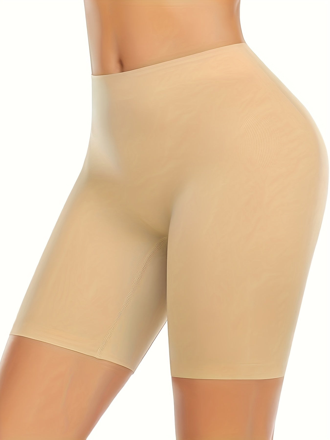Women's Plus Simple Shapewear Shorts, Plus Size Solid Tummy Control Butt Lifting Thigh Slimming Boyshorts