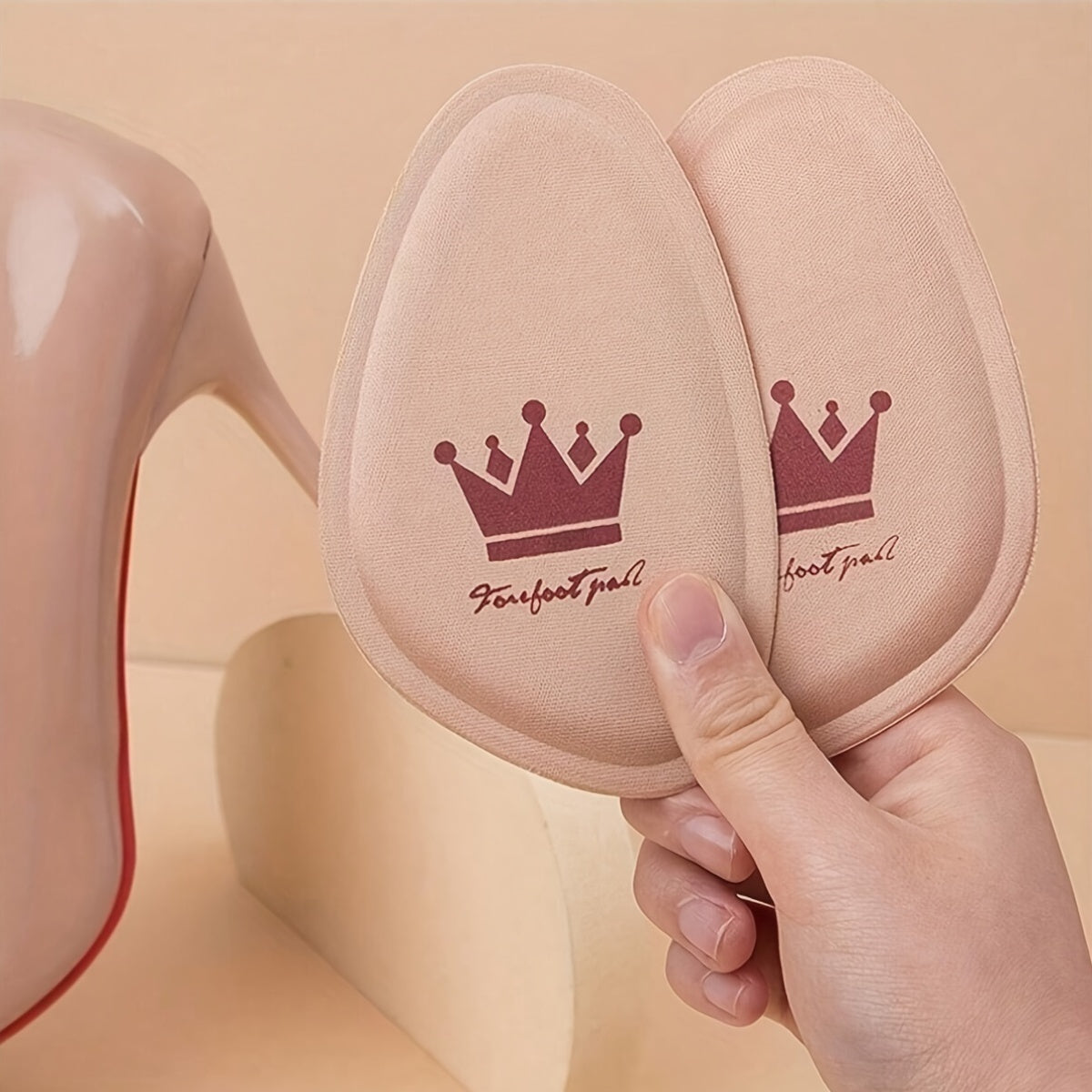 Memory Foam Forefoot Cushion Pads - Double Pack High Heel Comfort Inserts, Non-Slip Ball of Foot Metatarsal Insoles for Women's Shoes