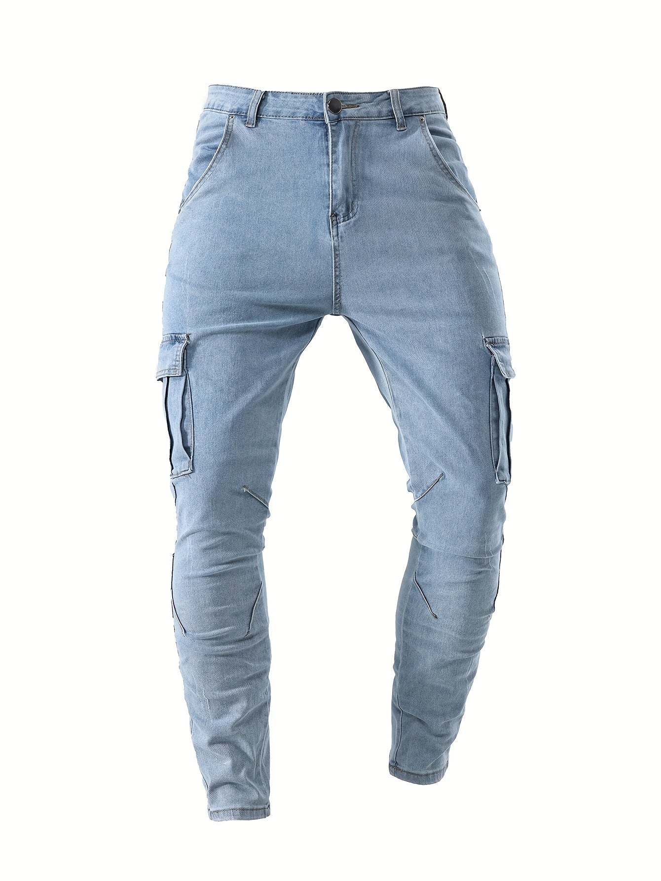 Men's Skinny Jeans - Stretch Work Pants with Slim Fit, All-Season Stretch Denim for Casual & Formal Outfits - Non-See-Through Streetwear Trousers, Versatile Clothing, Contemporary Fashion, Durable Fabric, Stylish Bottoms, Urban Style