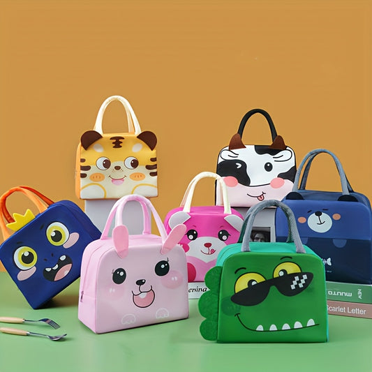 1pc Cute Cartoon Character Tote Bag - Portable, Foldable, Non-Food Contact, Zipper Closure, Double Handles, Non-Woven Fabric, Ideal for School, Work, and Travel, Travel Bag | Playful Design | Zipper Closure Bag, Cute Bag
