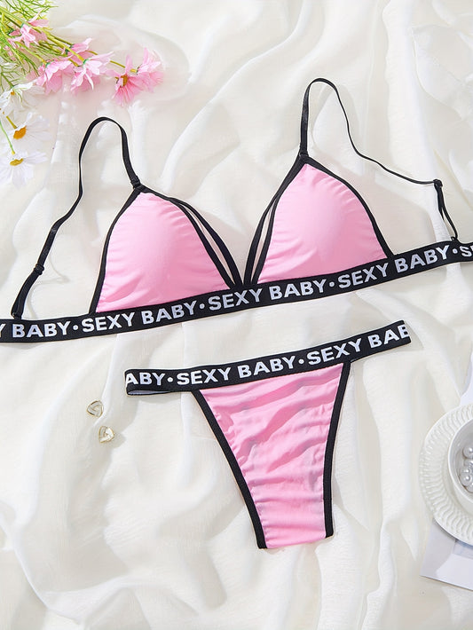 Plus Size Sports Letter Elastic Suit