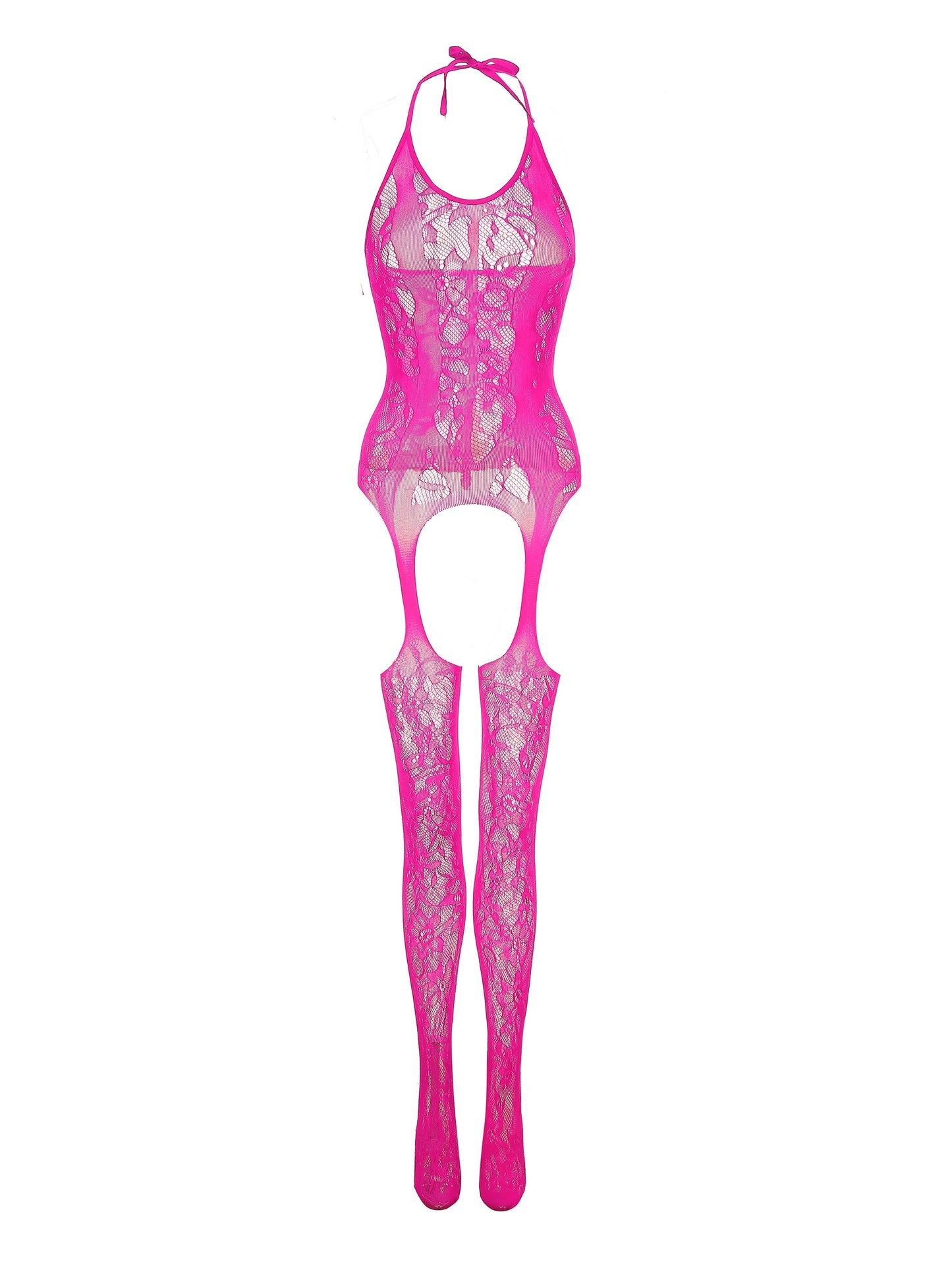 Sexy Women's Plus Size Full Body Stocking - Sheer Fishnet Cut-Out Lingerie with High-Stretch Fabric, Open Crotch & Thigh-High Design, One-Piece Bodystocking for Valentine's Day & Special Occasions (Hand Wash Only) - Adult Sensual Clothing