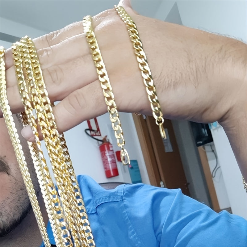 2pcs/set Necklace+Bracelet Fashion Luxury Men and Women Fashion Necklace Necklace Length 18-30inch, Bracelet Size: 21cm
