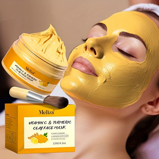 Turmeric vitamin C cleaning facial mask Turmeric mud facial mask deep cleaning facial mask Vitamin C smearing facial mask Perfect gift for Christmas, Halloween, Carnival, Valentine's Day and New Year, Pore Refining,, Spalike, Brightening Mask, Clay Mask,