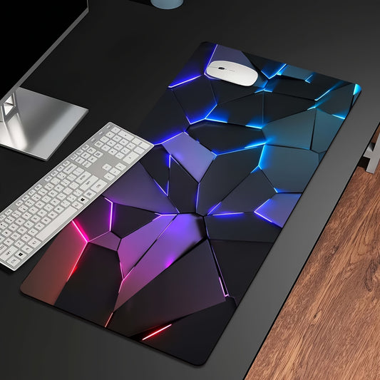 1pc Gamer'S Dream: Extra Large, Durable Mouse Pad with Stylish Geometric Design - Precision Stitched Edges, Non-Slip Rubber Base, Washable - Perfect for PC, Office, and Dorm Decor - Ideal Gift for Gamers, Office Workers, and Students, Large Mouse Pa