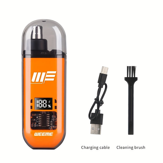 WEEME Men'S Precision USB Rechargeable Ear & Nose Trimmer with LCD Display - Available in Orange/Green/Black - Ideal Gift for Father'S Day, Birthdays, Holidays, Anniversaries