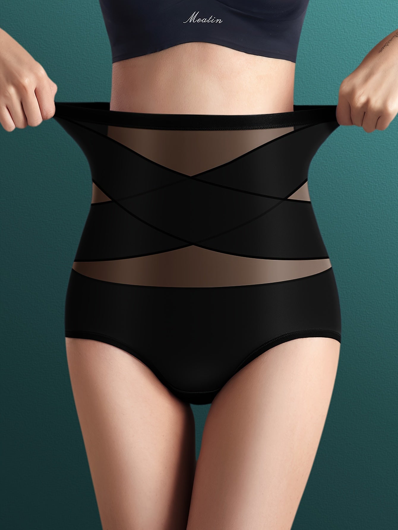 Women's High-Waisted Tummy Control Seamless Shapewear Panties - Breathable Body Shaper Underwear with High Support, Hand Wash Only, Solid Color Triangle Panties for Casual Attire, Tummy Control Underwear