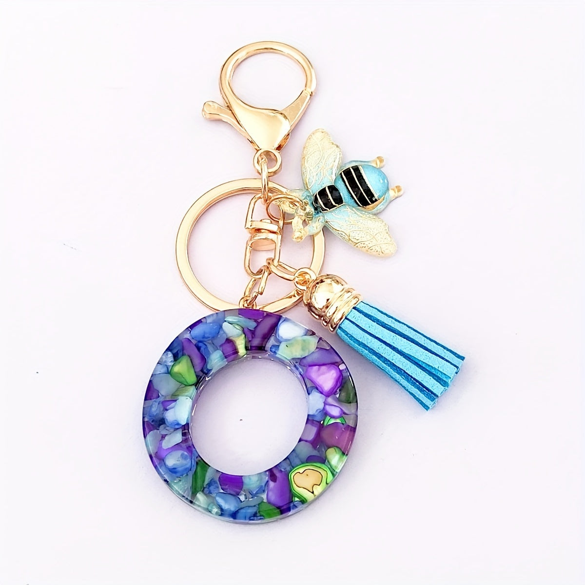 Dazzling Gift, Sparkling Alphabet Keychain with Sequin & Tassel - Mixed Colors, Geometric Design, Friendship Theme - Perfect for Bags & Gifts