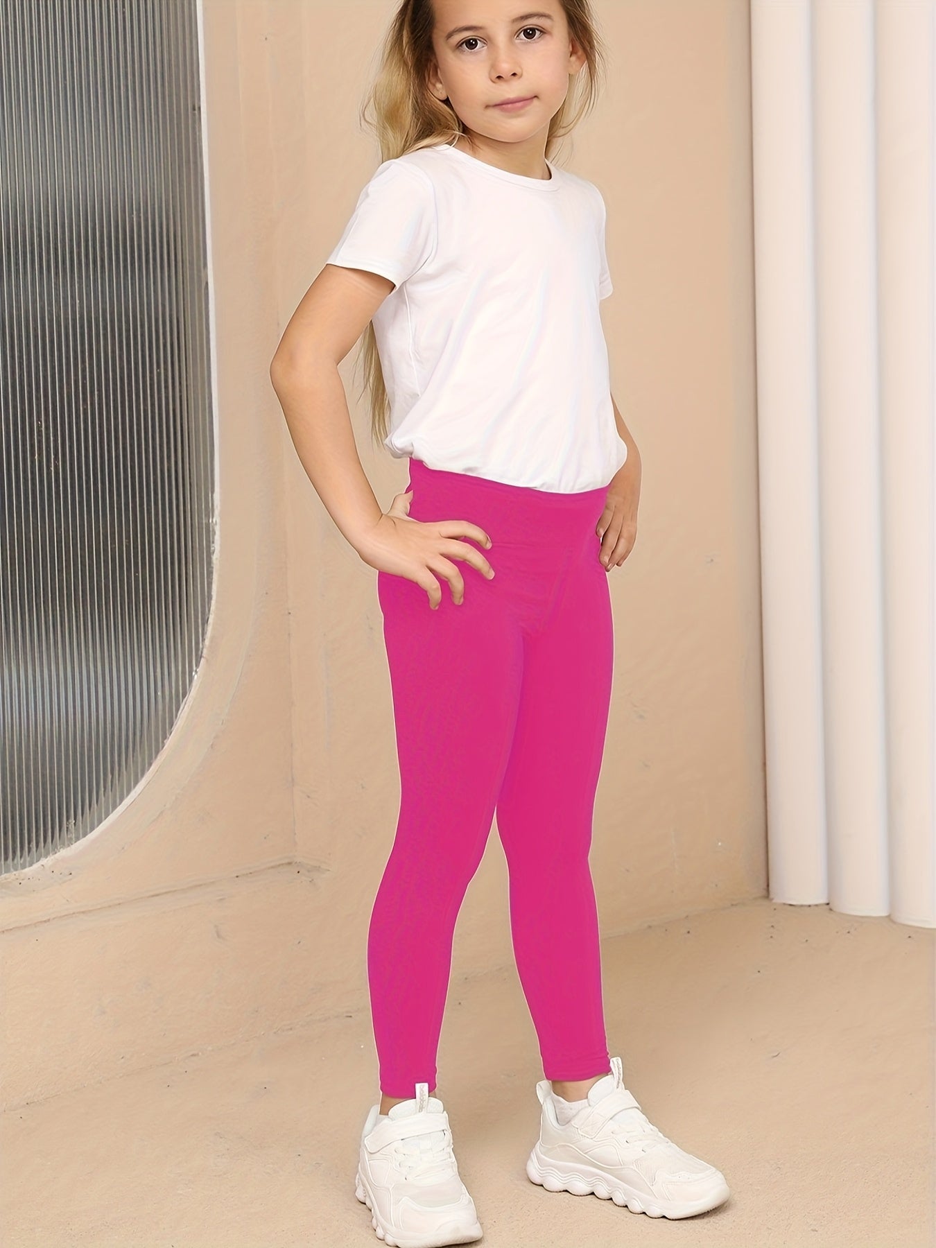 SOFTMILK Girls' High-Waisted Stretchy Leggings - Super Soft, High Elasticity, Solid Black, Tight-Fit Sports Pants for All Seasons, Perfect for Casual or Active Wear, Allseason Leggings | Minimalist Style | Highelasticity Fabric, High Waisted Leggings