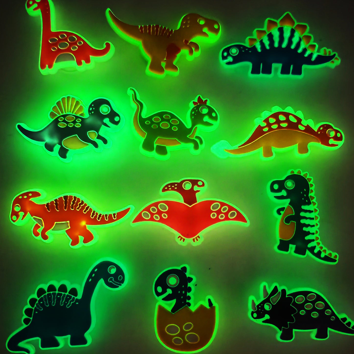 12/14/26/30pcs Luminous Dinosaur Bracelets Decoration, Luminous Dinosaurs