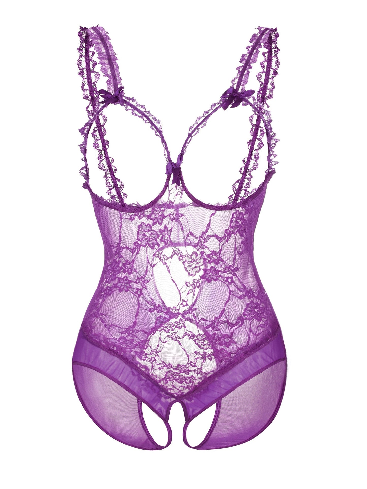 Plus Size Sexy Lace Bodysuit - High Stretch, No Belt, No Chest Pad, Floral Pattern, Adult Women'S Lingerie, Intimate Apparel | Floral Lace Design | Stretchy Fabric, Plus Size Lingerie