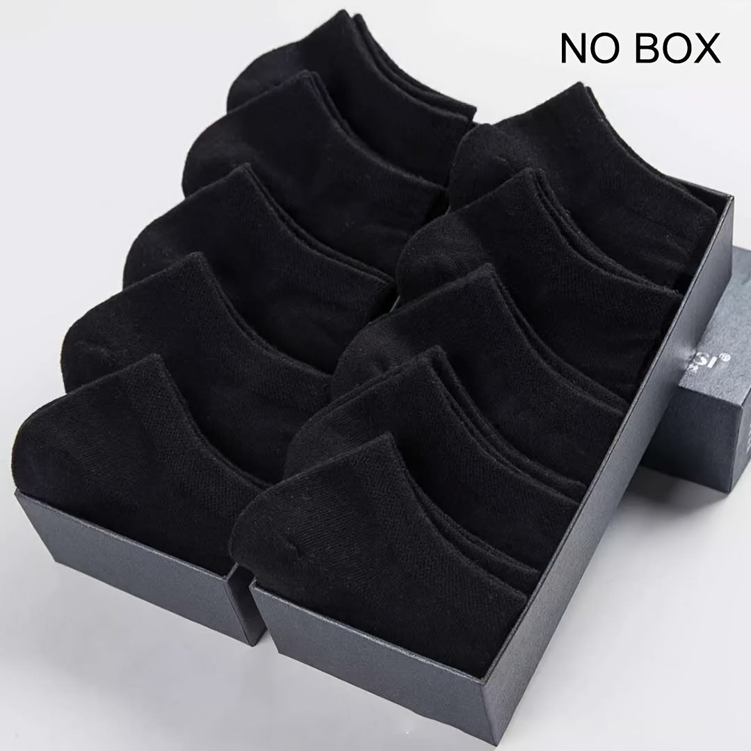 1/5/10/20/30 Pack of Men'S Spring And Summer Short Socks, Low-Cut Solid Color Black, White, Gray, Moisture-Wicking, Breathable, Invisible Boat Socks, Sweat-Resistant