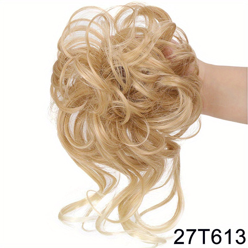 Synthetic Hair Bun Scrunchie Messy Dragon Beard Scrunchie Curly Wavy Hair Extensions With Elastic Bands For Women