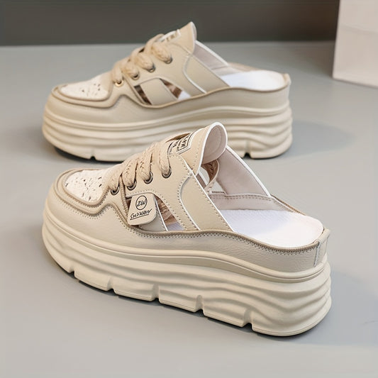 New Women's Shoes 2023 Summer Hollow Thick Sole Height-Increasing Outdoor Casual Sports Fashion