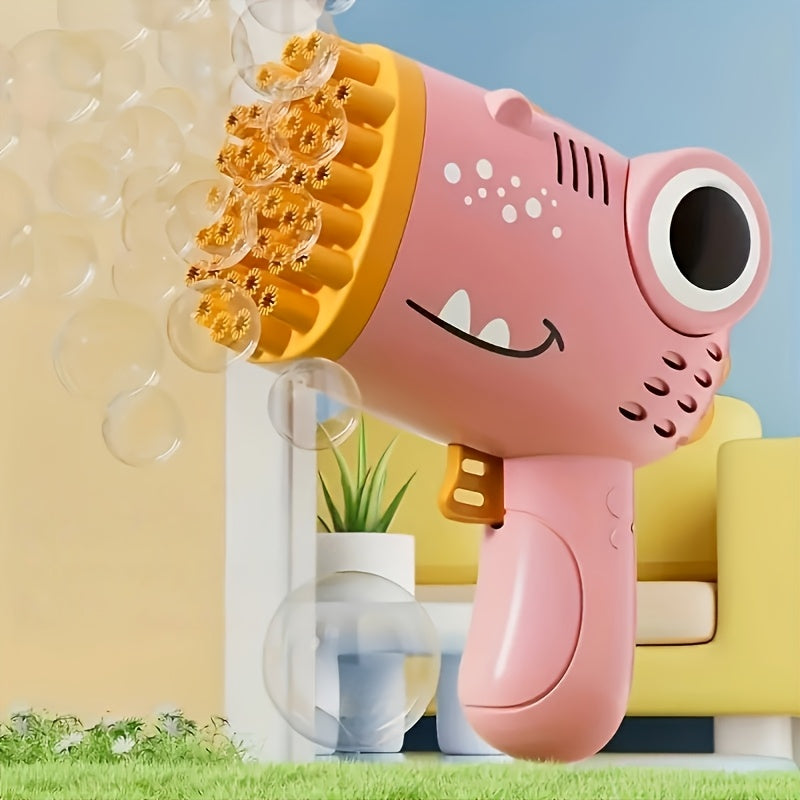40-hole handheld dinosaur bubble machine fully automatic toy bubble gun without battery without bubble liquid outdoor wedding activity props Gatling multi-hole bubble gun Christmas toy gift