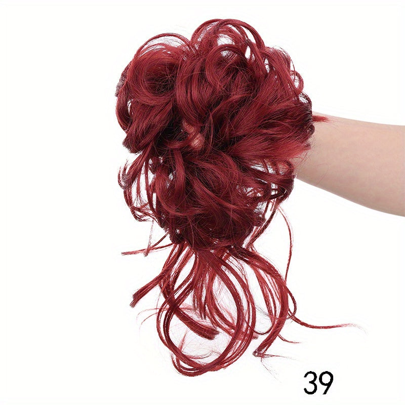 Synthetic Hair Bun Scrunchie Messy Dragon Beard Scrunchie Curly Wavy Hair Extensions With Elastic Bands For Women