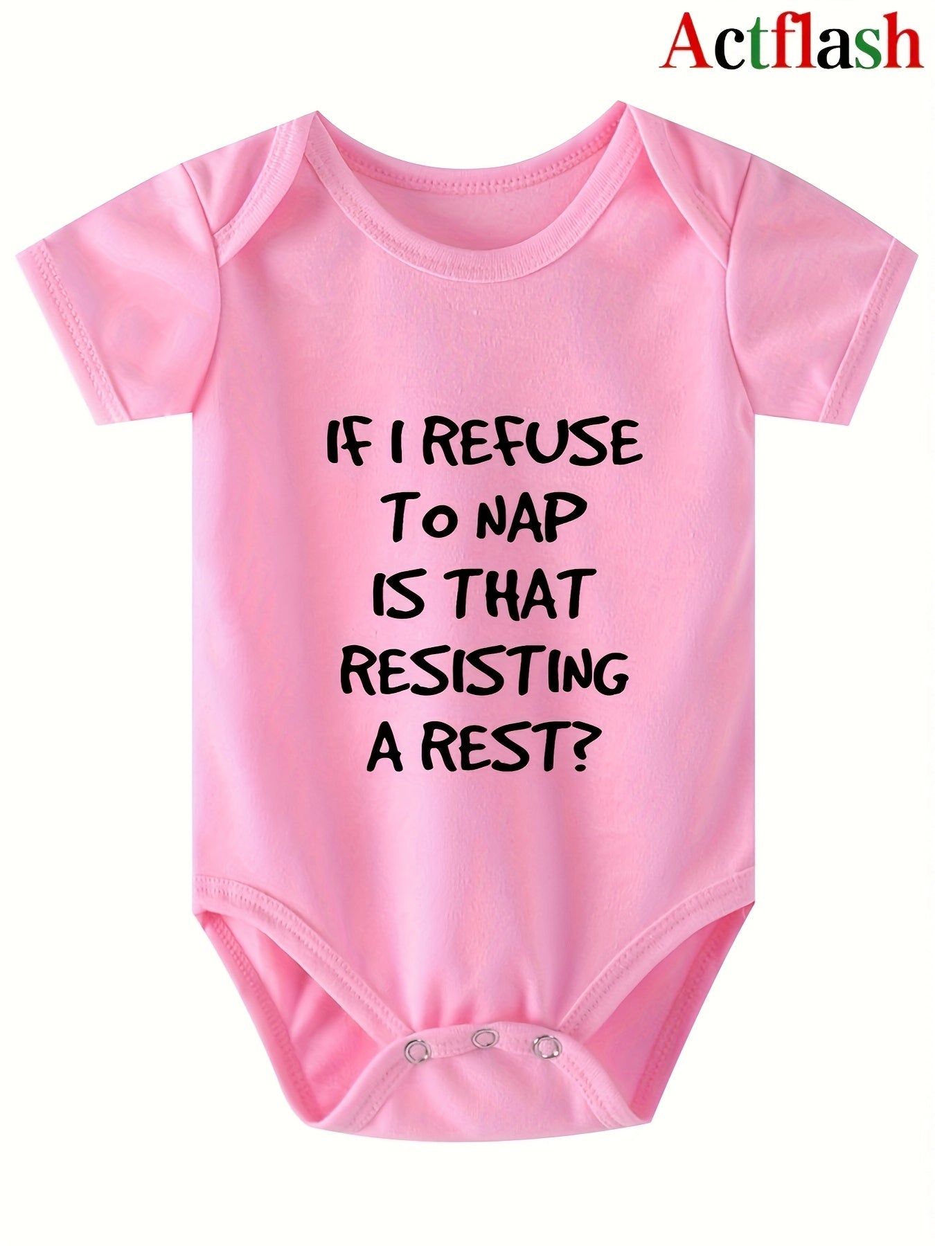 If I Decline to Take a Nap, Does That Mean I'M Opposing Rest? New Style Bodysuit for Summer, Short-Sleeved Triangle Crawling Suit, a Gift for Pregnancy, for Outdoor