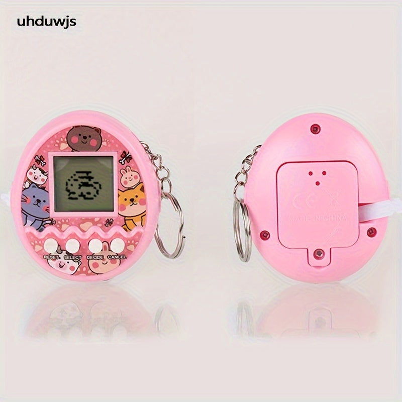 Electronic pet machine mini handheld electronic game machine pet egg virtual rabbit pet develop keychain ornaments for students' children's birthday and holiday gifts.
