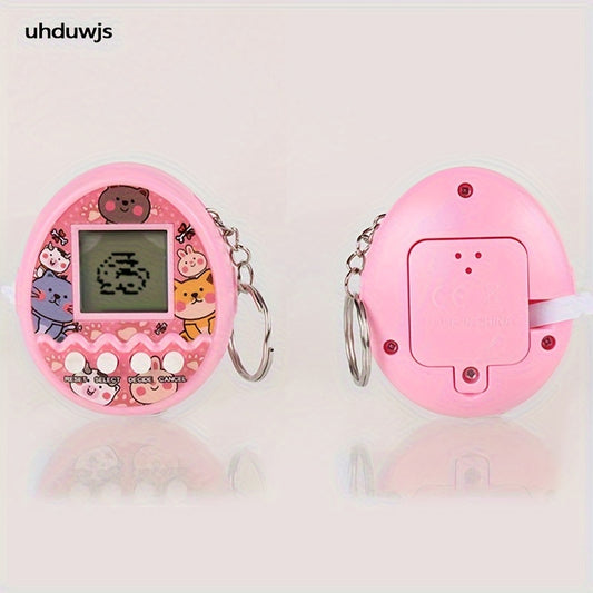 Electronic pet machine mini handheld electronic game machine pet egg virtual rabbit pet develop keychain ornaments for students' children's birthday and holiday gifts.