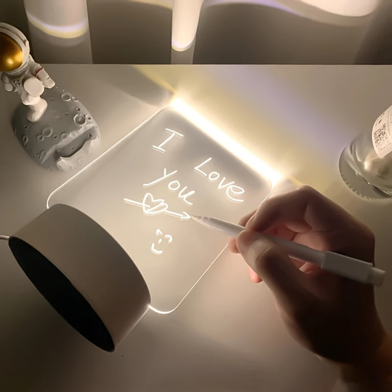 Night Lights Note Board Creative LED Night Light USB Message Board Holiday Light With Pen Gift For Girlfriend Decoration Night Lamp