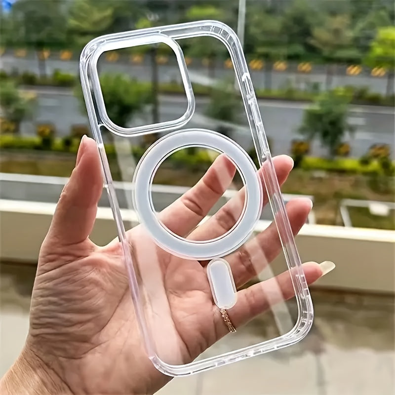 The Transparent Magnetic Phone Case Is Suitable for High-Definition Clarity And Does Not Interfere with The Screen Protector for Iphone Models X to 16 Series, Featuring a Hard Back And Soft Edges.