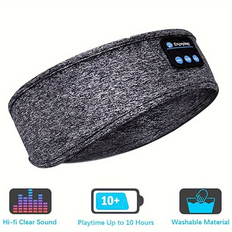 XMSJ Wireless Sleeping Headphones & Eye Mask - Wireless Noise Cancelling, -C Fast, Soft Elastic Headband with Noise Isolating Ear Cups, Compatible with iPhone/ for Gym, Travel, Bedside - Ideal for Side Sleepers, Wireless Music & Calls, Sleep Tracking, Vol
