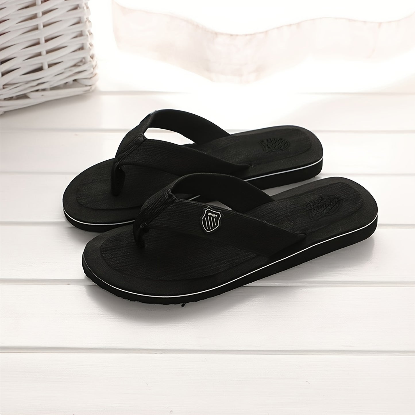 1 Pair of Summer Trendy Slippers, Home Leisure Beach Flip Flops