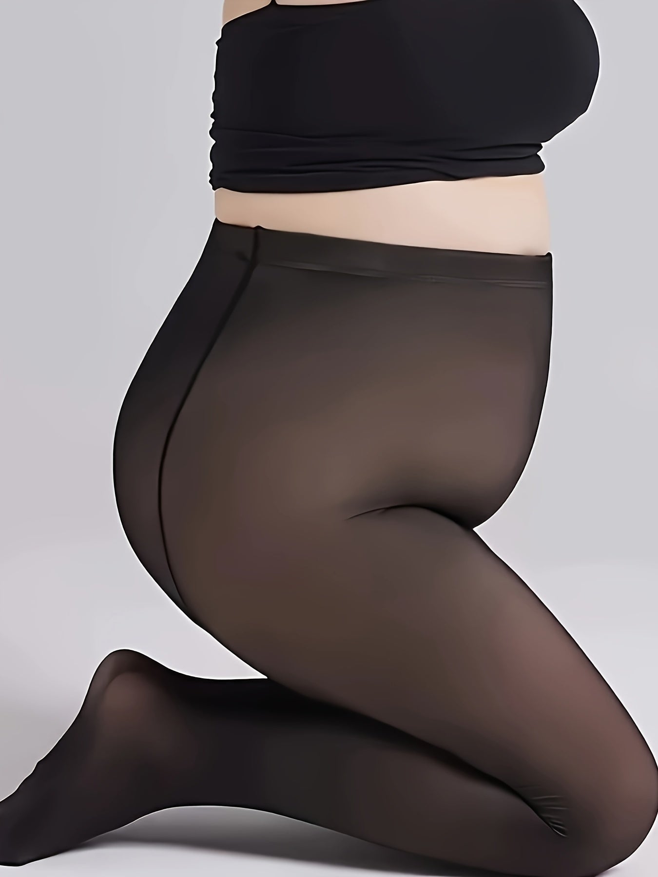 Women's Plus Size Tights - Seamless, Stretchy Leggings Pants, One-Piece Pants for Everyday & Formal Outfits - Machine Washable Full Coverage Base Layer, Layering Essentials, Sleek Silhouette, Highquality Fabric, Plussize Women, Seamless Undergarment, Stre