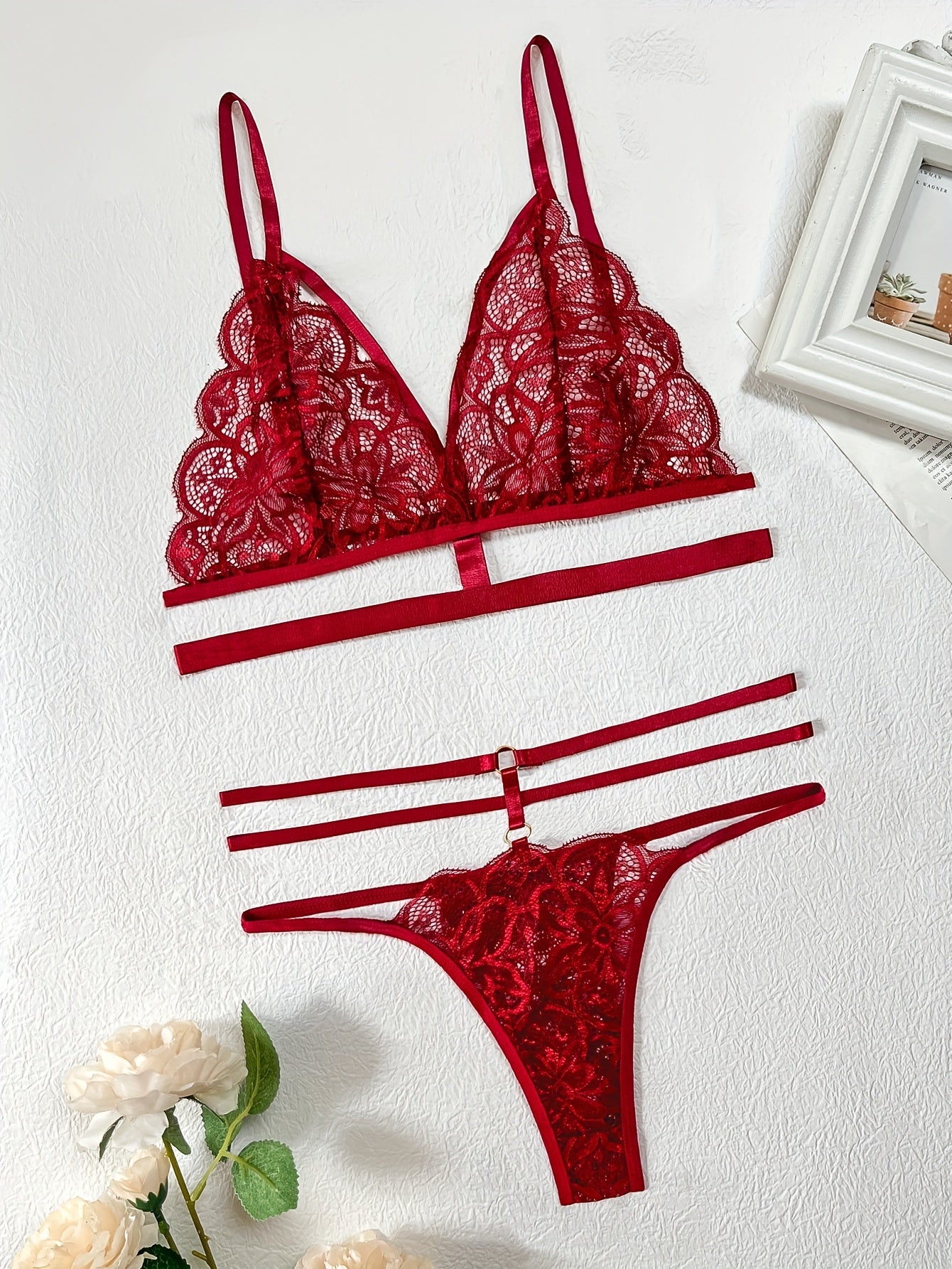 Sexy Lace Floral Transparent Lingerie Set for Women - Sexy Bra and Panty Set with Floral Pattern, High Support, No Padding, Adult Size, Lingerie Sets, Sexy Lingerie, Intimate Apparel, Elegant Lingerie, No Padding Bra