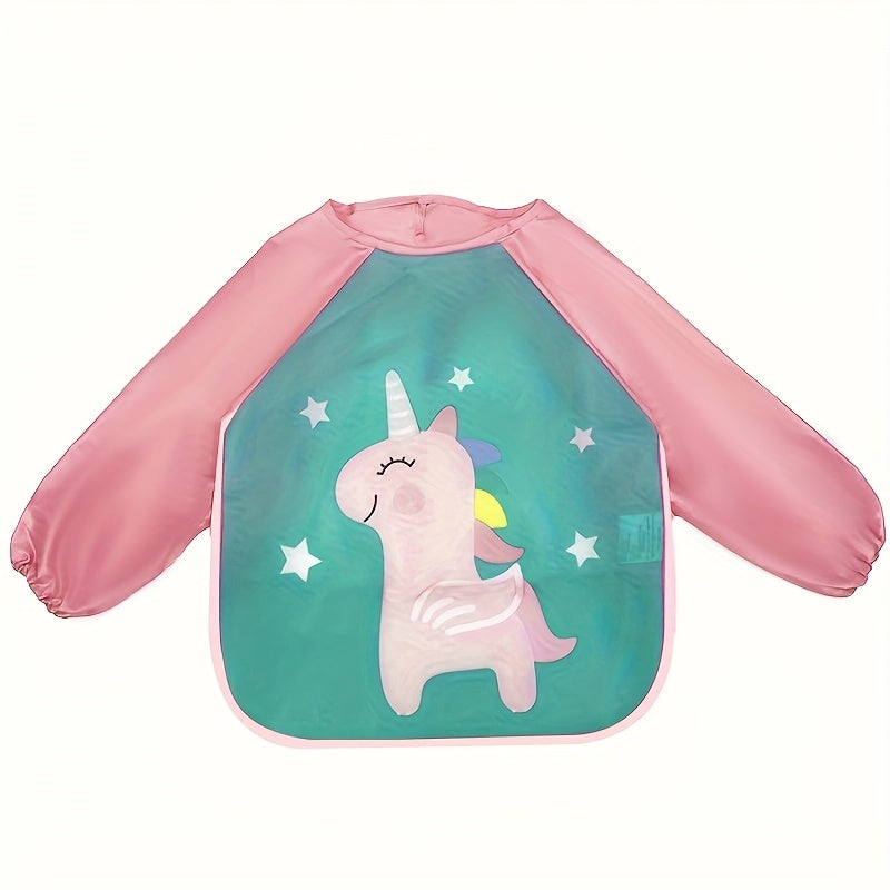 6-72 Month Long Sleeve Bibs for Baby - Vibrant Animal & Cartoon Designs, Machine Washable Polyester, Ideal for Messy Meals & Playtime, Playtime Essentials | Vibrant Bib Designs | Durable Polyester