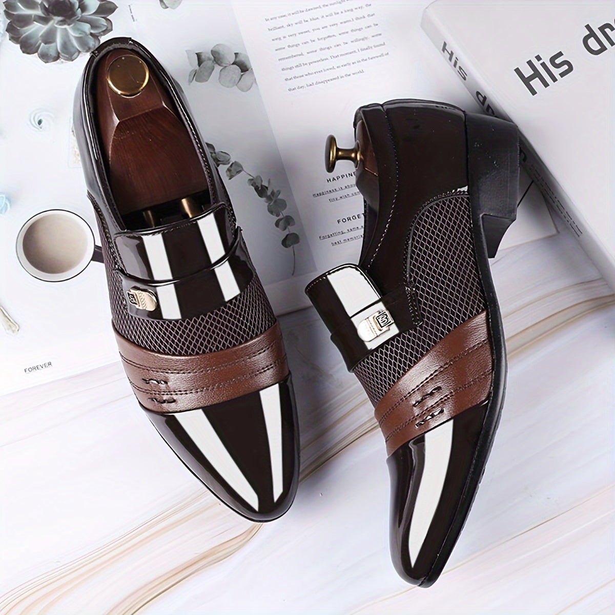 Men'S Casual Shoes Suitable for Business Attire, Large Size, Versatile Wedding Shoes.