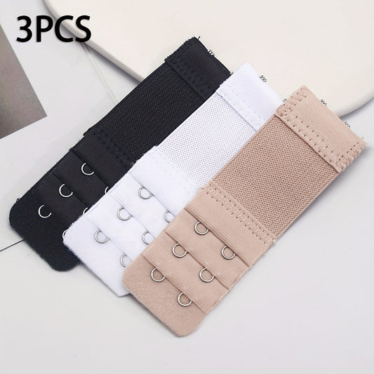3pcs/set Bra Extender Hooks (elongated), Underwear Accessories, Elastic, adjustable, underwear extension buckle, bra extension buckle, breasted bra back buckle