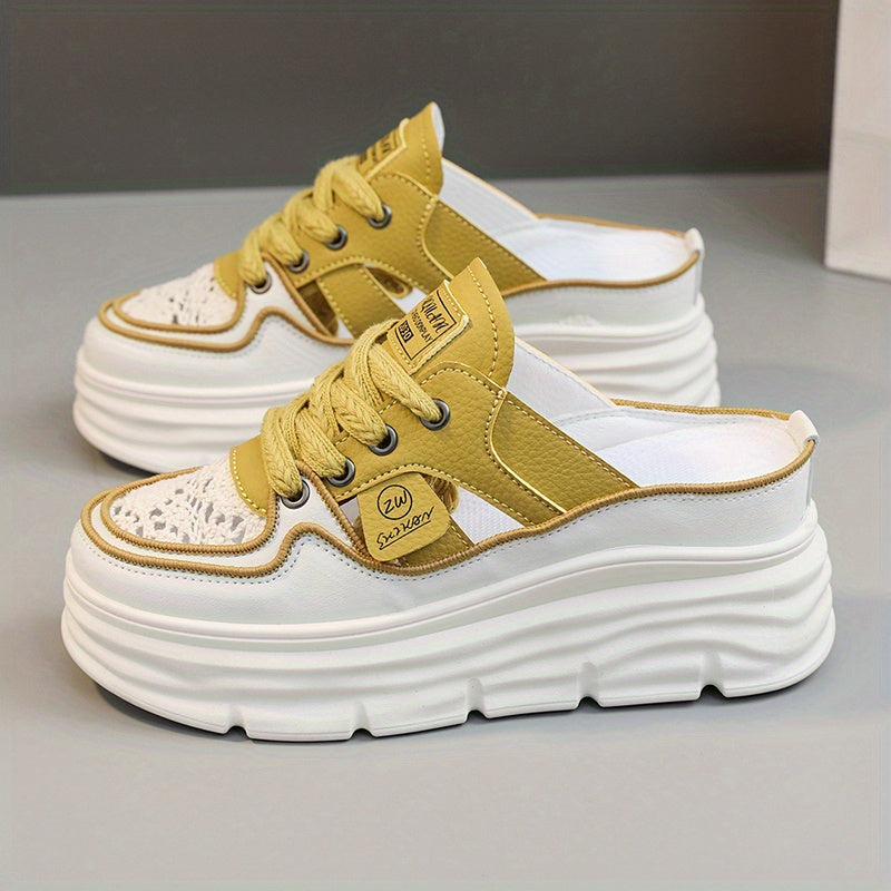 New Women's Shoes 2023 Summer Hollow Thick Sole Height-Increasing Outdoor Casual Sports Fashion