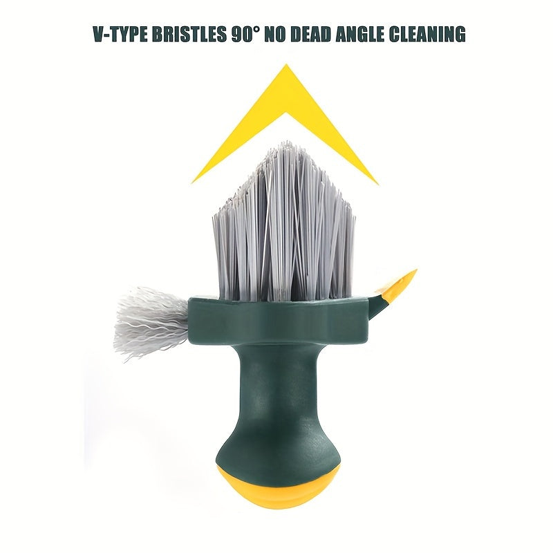 3-in-1 cleaning brush, creative crevice brush floor crevice brush scraping brush integrated toilet floor brush bathroom corner crevice toilet cleaning brush 1pc, with scraping strip, durable material, used for household crevice cleaning