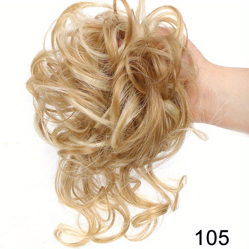 Synthetic Hair Bun Scrunchie Messy Dragon Beard Scrunchie Curly Wavy Hair Extensions With Elastic Bands For Women