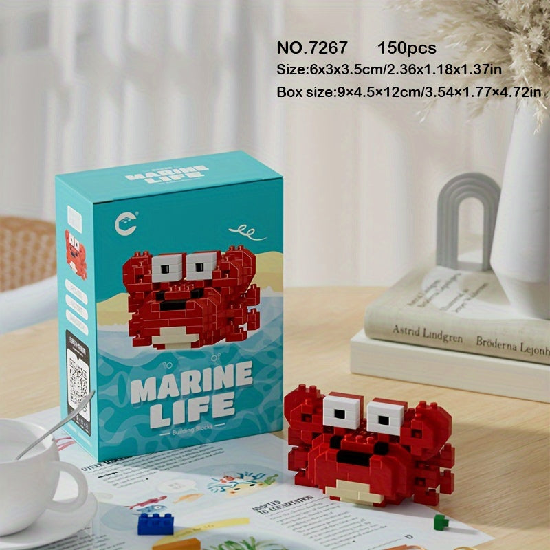 Ocean Series Animal Building Blocks, ABS Plastic, Assorted Sea Turtle, Penguin, and More, Perfect Back-to-School Gift