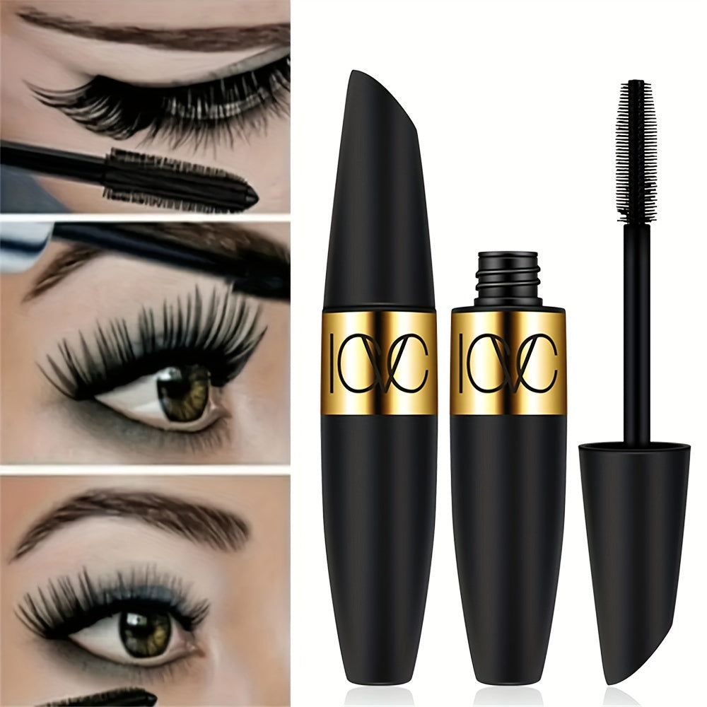 Volumizing 4D Waterproof Mascara, Long-Lasting Curling And Lengthening Lash Makeup, Intense Black, Clump-Free Formula for Dramatic Eyes