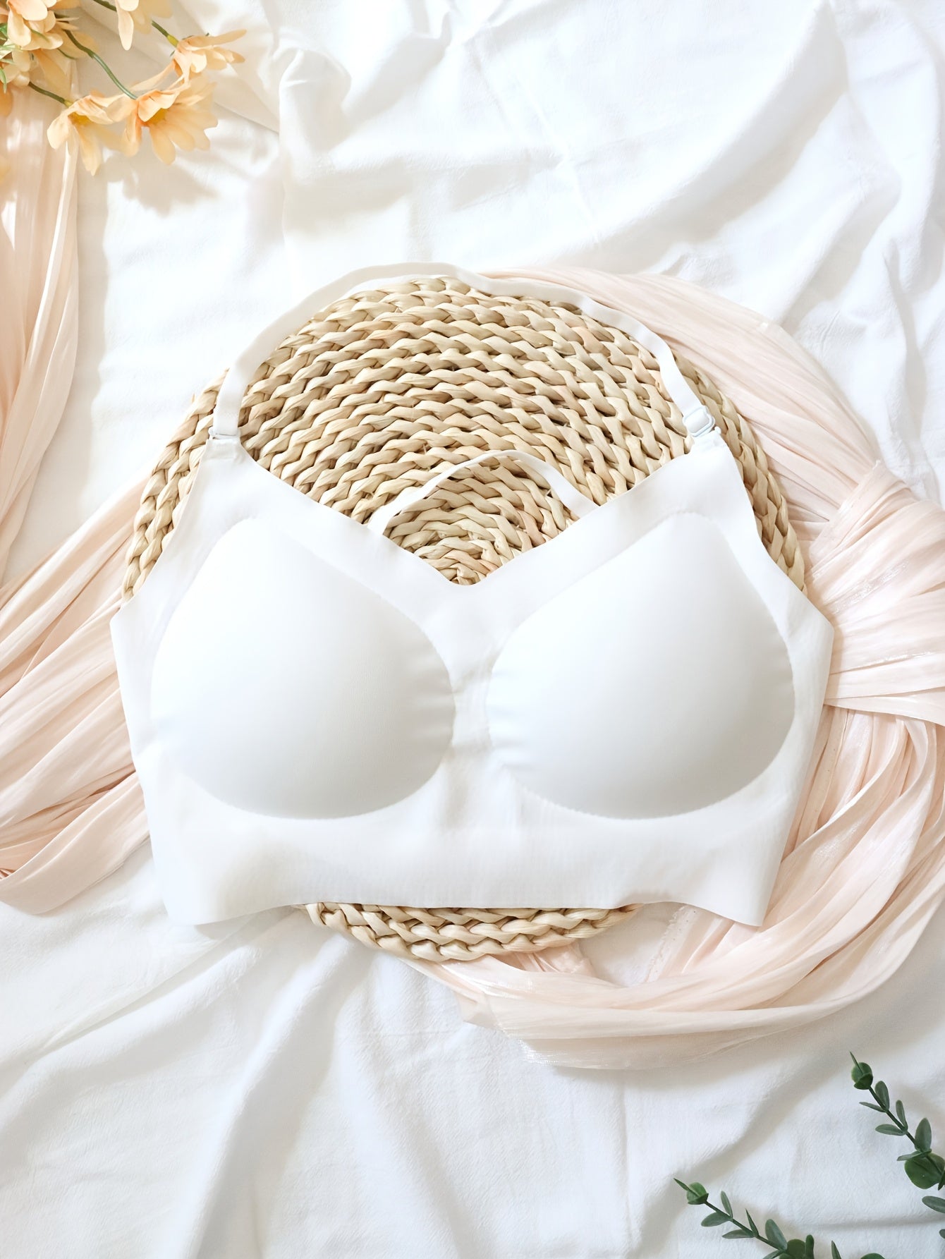 1pc Women's Off-Shoulder/Back Open Back Push-Up Bra - U/X-Line Wire-Free Lift & High, Removable Padding, Clear Strap Design, Natural Curve Enhancing Bustier for Full/Partial Back Exposure, Hand Washable (No Wire/No Padding Insertion Required) - Solid Colo