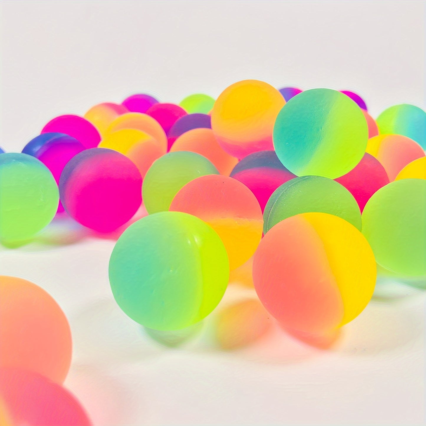 10-Pack Bouncy Balls - Mixed Color Synthetic Rubber Rainbow Spheres for Party Favors, Carnival Prizes, and Fun Activities