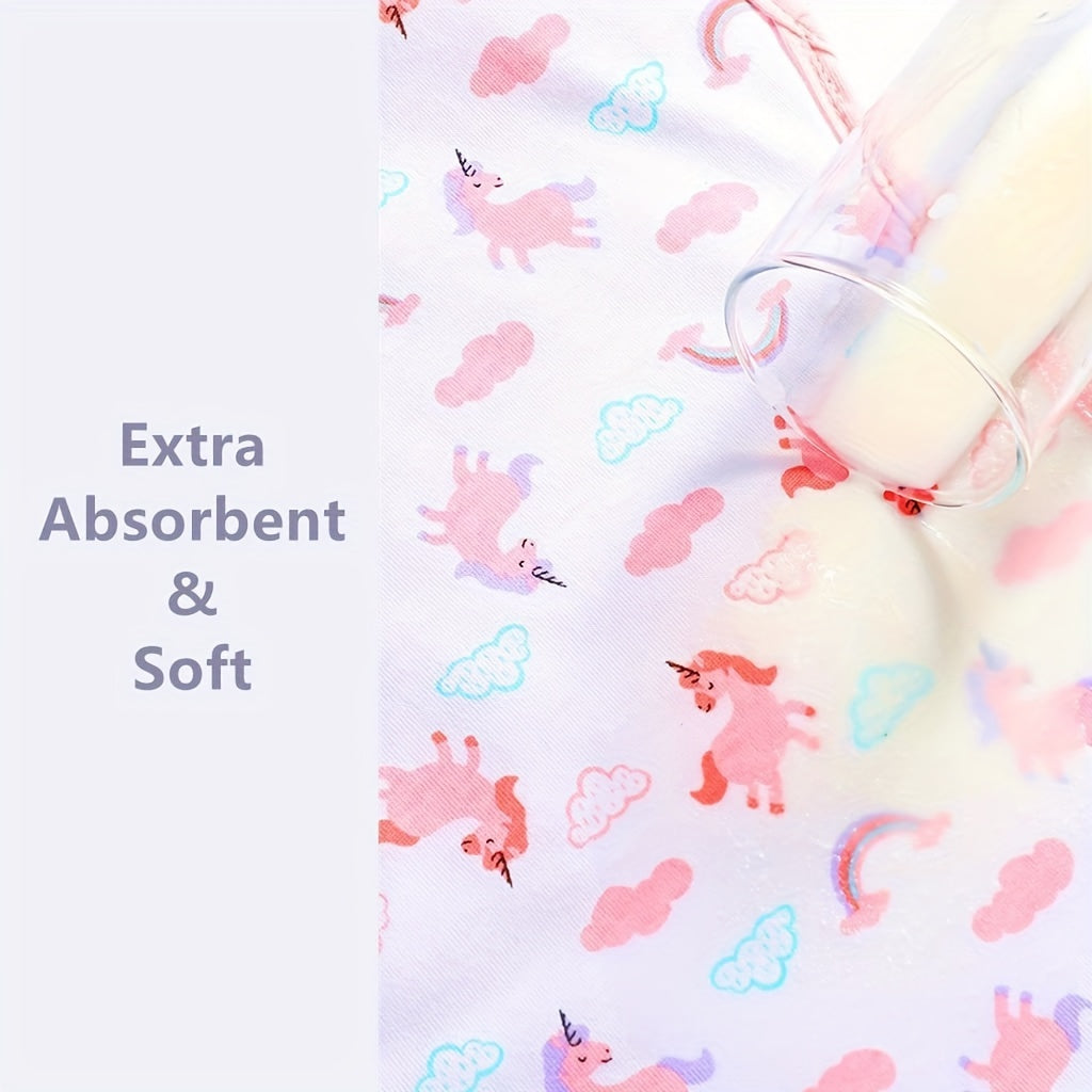 4pcs Ultra-Soft Cotton Burping Clothes - Large, Absorbent, Burp Cloths in Cute Unisex Designs