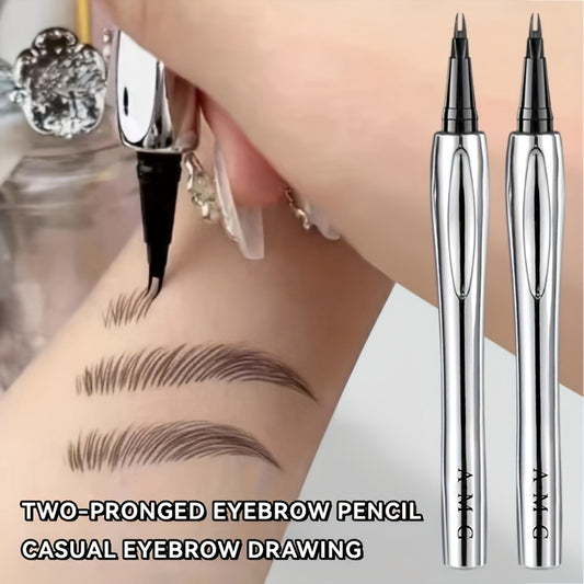 Double-Ended Eyebrow Pencil, Dual Use for Quick Shaping, Slim and Natural Look, Waterproof & Sweatproof, Even Application, Easy to Use for Beginners, Smooth and Precise, Portable Design - Perfect Gift for Halloween, Music Festivals, Travel, Birthdays, or