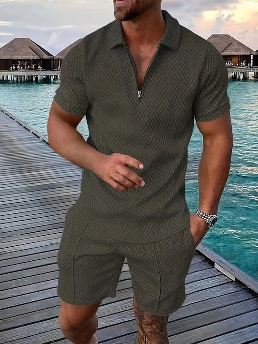 Men's T-shirt short sleeve + shorts casual sports suit blue