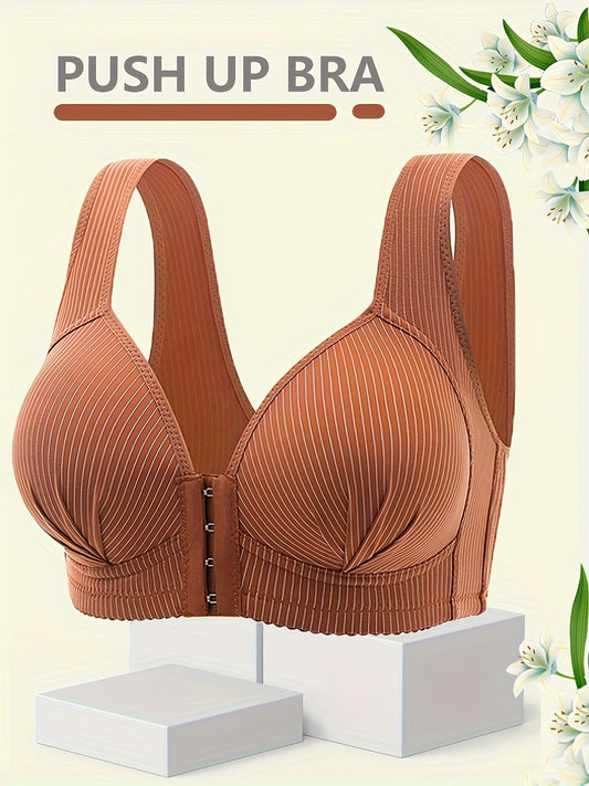 Seamless Gathering Nursing Bra Women'S Front Buckle No Steel Ring Lingerie Vest Solid Adjustment Breastfeeding Bra Underwear
